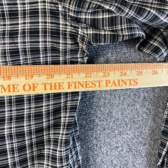 Sons of Intrigue Long Sleeve Button Up Shirt Large Men's Plaid Black 100% Cotton - Picture 5 of 9